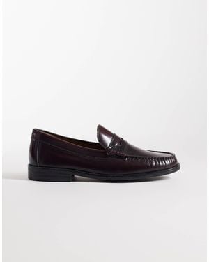 Jack & Jones – penny-loafer aus leder - Rot