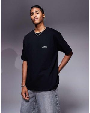 ASOS Camiseta Blanca Extragrande Con Estampado Gráfico En El Pecho De - Azul