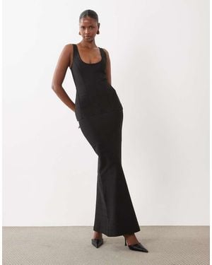 ASOS Gonna Lunga A Fascia A Righe Nera - Bianco