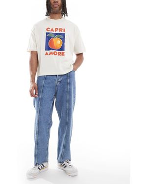 Jack & Jones Vaqueros Azul Medio Holgados Con Detalle De Costura De
