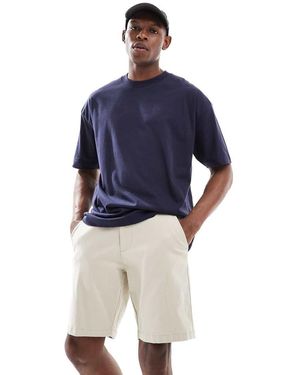 ASOS Pantaloncini Chino Slim Lunghezza Standard Color Pietra - Blu