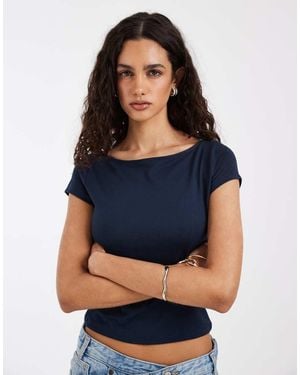 Hollister Seamless Slash Neck Top - Blue