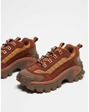Caterpillar Cat Unisex Intruder Chunky Lace Up Trainers - Brown