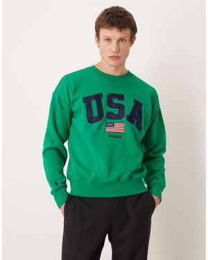 Polo Ralph Lauren Team Usa Unisex Chest Logo Crew Neck Sweatshirt - Green