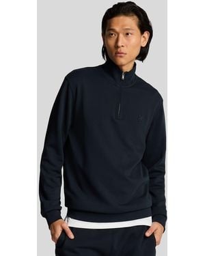 Lyle & Scott Lyle & Scott Superfine Quarter Zip Sweatshirt - Blue