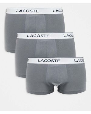 Lacoste 3 Pack Trunks - Grey