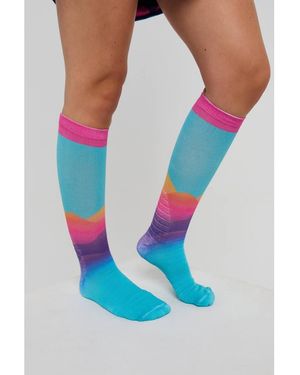 OOSC Calcetines Multicolores Para Esquí Y Snowboard Mambo Sunset De -Azul