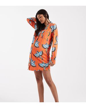 Chelsea Peers Camisón Extragrande Con Estampado De Aves Exóticas De Maternity - Rojo