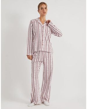 Skinnydip London Stripe Bow Pyjama Set - White