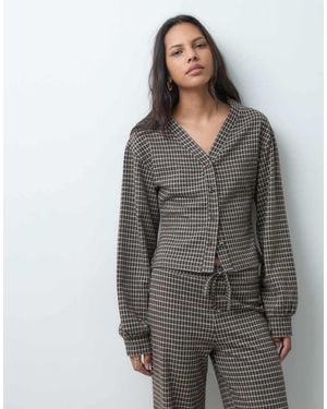 ASOS Cardigan Coordinato A Quadri Con Scollo A V - Grigio