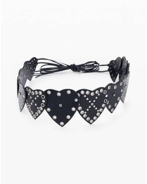 Desigual Studded Belt Hearts - White