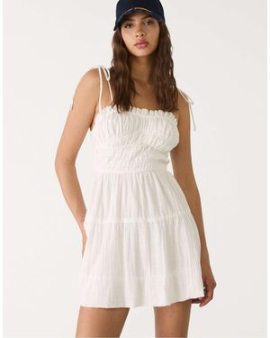 Stradivarius – kurzes kleid - Weiß