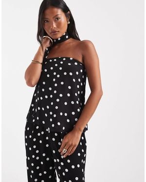 Vero Moda Woven Bandeau Top With Scarf Detail - Black