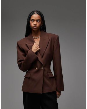 ASOS Blazer Doppiopetto Stretto - Grigio