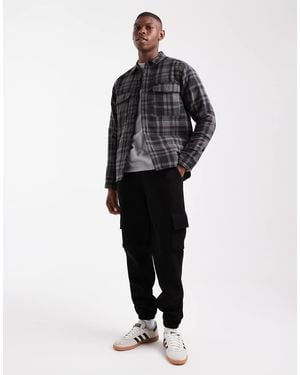 Only & Sons Quilted Check Jacket - Grey