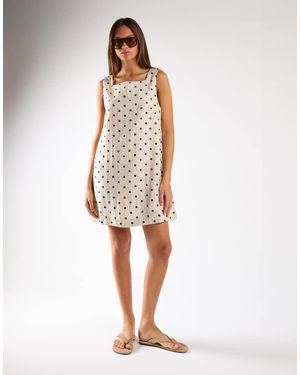 NARRATED Sleeveless A Line Mini Dress - White