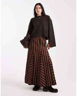 ASOS Godet Maxi Skirt - Brown