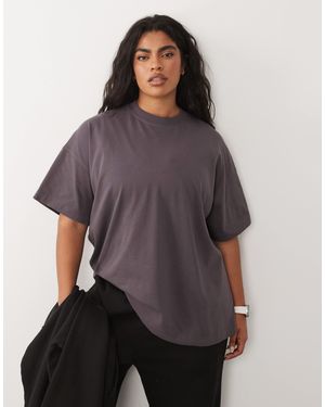 4505 Curve Icon Heavyweight Cotton Oversized T-shirt With Quick Dry Finish - Purple