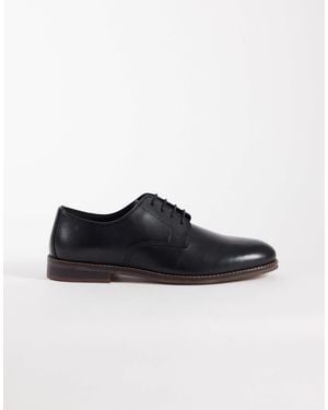 ASOS Lace Up Derby Shoe With Natural Sole - Black