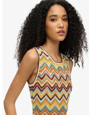 Superdry Zig Zag Knit Midi Dress - Black