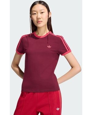 adidas Originals 3 Stripes Slim Tee - Red