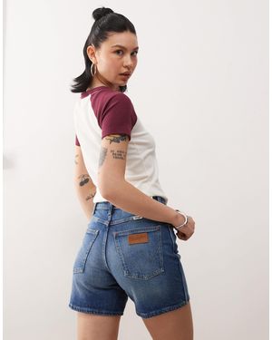 Wrangler Short en jean 5 pouces style cowboy - moyen vintage - Bleu