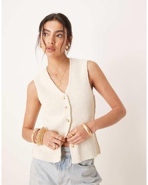 Y.A.S Textured Knit Waistcoat - Natural