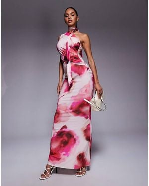 ASOS Sleeveless High Neck Maxi Dress - Red