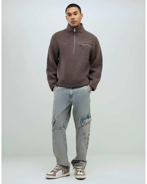 River Island Loose Fit Cargo Jeans - Grey