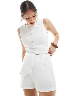 4th & Reckless Linen Look Shorts Co-ord - White