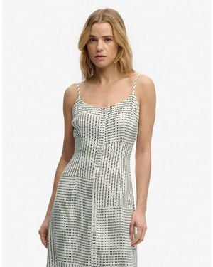 Superdry Print Button Down Cami Midi Dress - Grey
