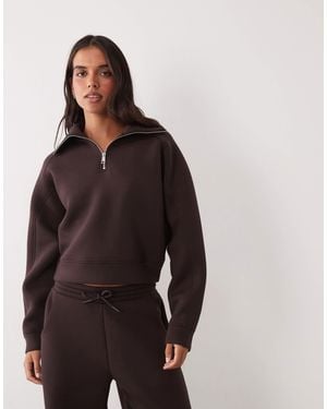4505 Rest Day 1/4 Zip Cocoon Sweat - Brown