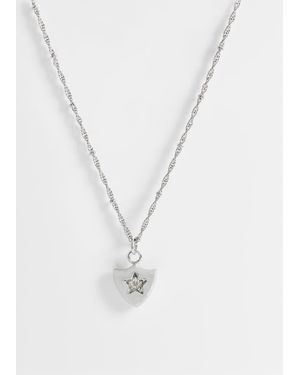 ASOS Ketting Met Gegraveerd Sterrenschildhangertje - Wit