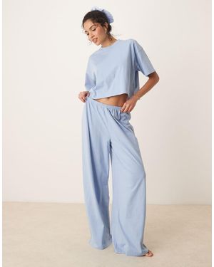 ASOS Camiseta De Pijama De Corte Cuadrado Mix & Match De - Azul