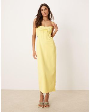Bardot Vestido Midi Verde Martini De -Amarillo