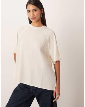 ARRANGE Hybrid Textured Raglan Tee - Natural