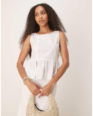 Motel Yoko Button Detail Blouse - White