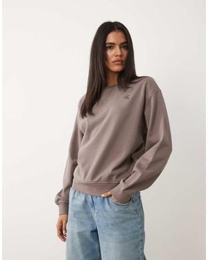 Calvin Klein Monogram French Terry Sweatshirt - Brown