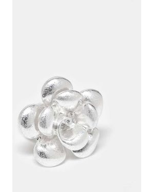 ASOS Anello A Fiore Appariscente Spazzolato - Bianco