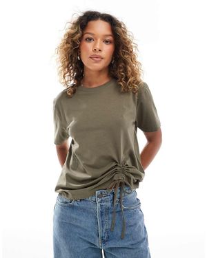 French Connection Camiseta Fruncida De Algodón Rallie De -Verde