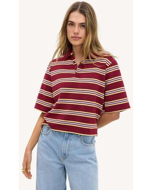 Loavies Majestic Temptation Bordeaux Striped Polo - Red