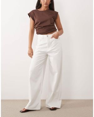 ARKET Cedar High Rise Wide Leg Jeans - White