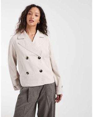 Pieces Korte Trenchcoat - Naturel