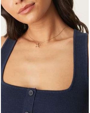 Orelia Collier en plaqué or avec pendentif étoile - Bleu