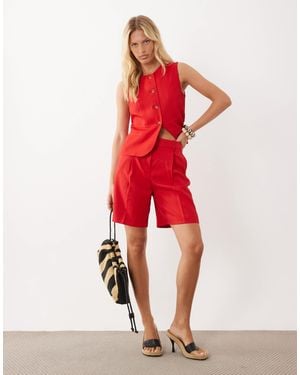 Mango Avocado Tailo Bermuda Short Co-ord - Red