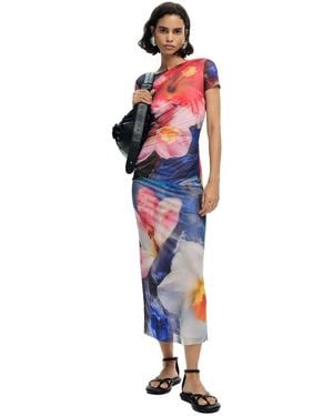 Desigual Sleeveless Printed Dress - White