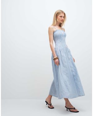 chinese dress ladies Green Gingham Milkmaid Maxi Dress