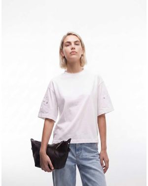 AllSaints Lola Amelie Short Sleeve Cute Out Detail T-shirt - White