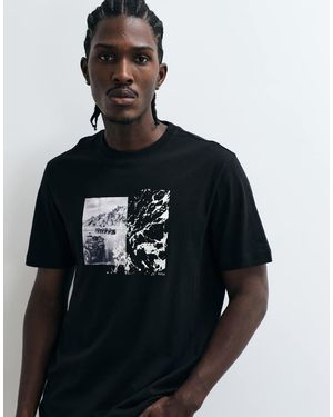 BOSS Camiseta Negra Con Estampado Gráfico - Negro