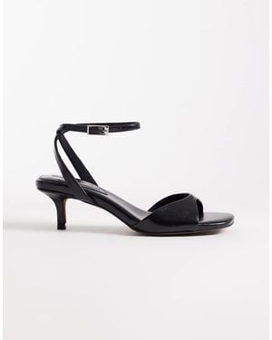 ASOS Wide Fit Heartfelt Barely There Kitten Heel Sandals - White